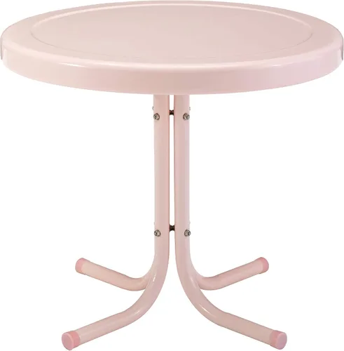 Miniatura 10 de Crosley Furniture Griffith - Mesa auxiliar retro de exterior, de metal resistente a la intemperie, para patio, terraza, porche, color Alabaster