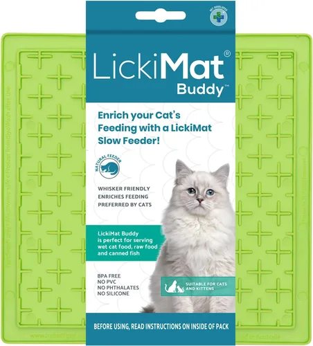 Miniatura 10 de LickiMat Chupete clásico, tapete para lamer lento para gatos, reductor de ansiedad y aburrimiento; perfecto para alimentos, golosinas, yogur