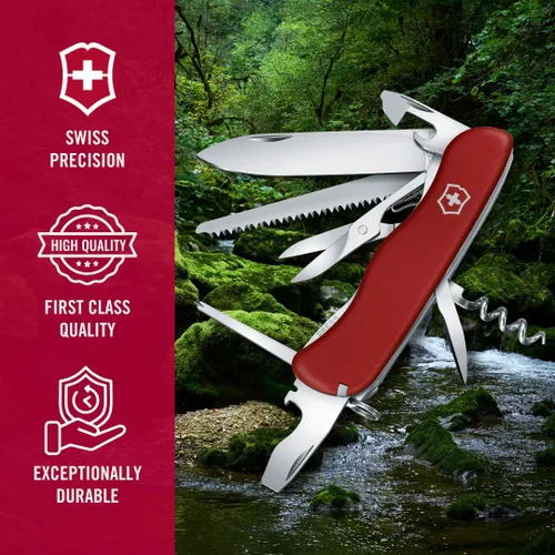 Miniatura 6 de Victorinox Outrider - Cuchillo suizo del ejército, cuchillo de bolsillo de 14 funciones fabricado en Suiza con cuchillo grande, sacacorchos, tijeras