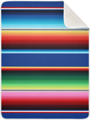 Kigai Manta de sarape mexicano a rayas para cuna o siesta de cochecito, cálida y acogedora, suave, unisex, para niños, niñas, niños pequeños, 30 x