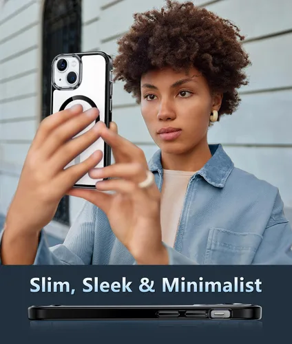 Miniatura 352 de FNTCASE Funda para iPhone 13 Pro-Max: Fundas magnéticas transparentes compatibles con Magsafe Slim anti amarillamiento protección contra caídas