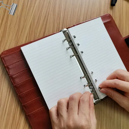 Miniatura 4 de Papel de repuesto rayado A6, 100 hojas/200 páginas, hojas sueltas para carpetas Filofax Person, 6 agujeros perforados, papel de relleno blanco