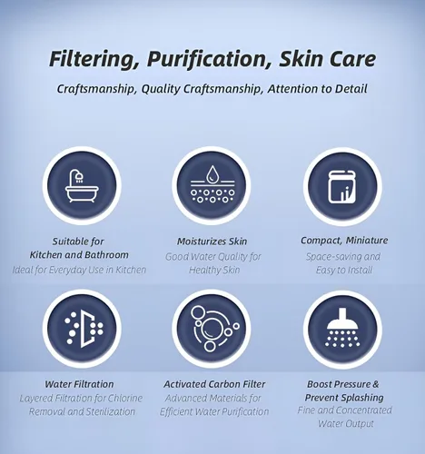 Miniatura 6 de Filtro de agua para grifo de fregadero: filtro de agua dirigido para grifo con 3 filtros reemplazables y diseño duradero para fregaderos de cocina