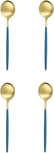 Miniatura 20 de Cuchara de té mate, cubiertos de acero inoxidable para café, vajilla pequeña agitadora de 5.11 pulgadas, color negro