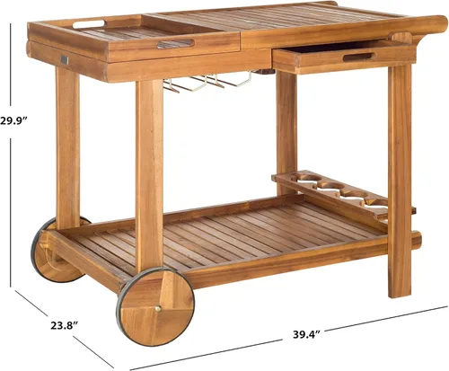 Miniatura 4 de Safavieh -Carrito de té de madera natural Orland Outdoor Collection