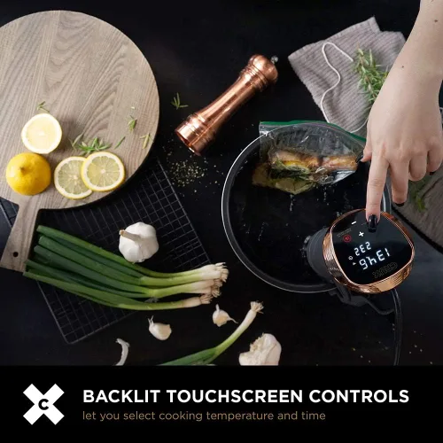 Miniatura 3 de Crux Sous Vide - Cocina de precisión, cocina lenta de estilo profesional saludable, bomba silenciosa de 360 grados, pantalla táctil retroiluminada