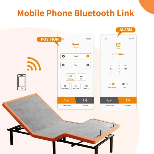 Miniatura 2 de ESHINE Base de cama ajustable Queen con colchón de 12 pulgadas, espuma viscoelástica híbrida (mediana), control remoto inalámbrico, instalación en 5