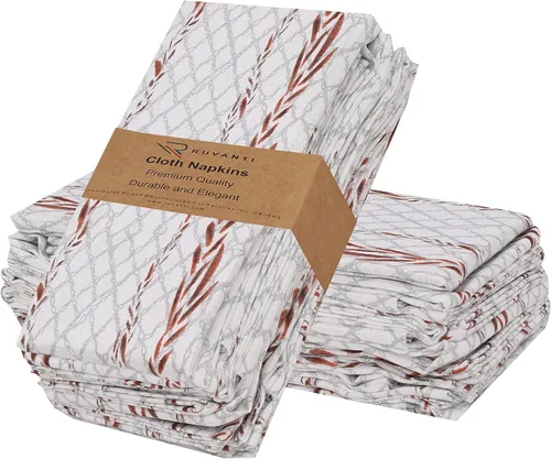 Miniatura 44 de Ruvanti - Servilletas de tela, paquete de 6, 45x45 centímetros, 100% algodón, lavables, suaves y absorbentes, perfectas para bodas, cenas de Belleza
