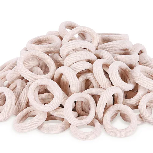 Paquete de 200 ligas para el cabello BEoffer para niños, bebés, niñas pequeñas, bandas elásticas para el cabello, sin daños, color beige, pequeñas