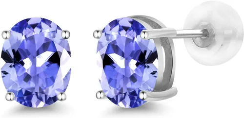 Miniatura 149 de Gem Stone King Aretes de oro de 14 quilates con piedra natal ovalada de 0.315 x 0.236 in Aretes de oro para mujer