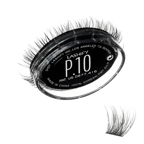Lashify Plushy - Pestañas postizas de 10 mm de gasa en negro, pestañas falsas fáciles de hacer DIY para un aspecto voluminoso pero aún natural