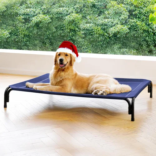 Miniatura 16 de Cama Elevada para Perros Catre Elevado para Perros al Aire Libre para Perros Medianos, la Instalación No Requiere Herramientas, Marco con Malla