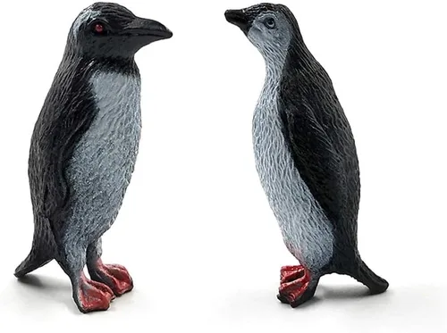 Miniatura 6 de 16 figuras de pingüino de plástico, lindas figuras de pingüino de animales del océano para niños - realista y detallado