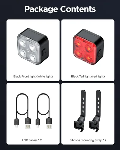 Miniatura 7 de Akale Bike Lights Set, Rechargeable Bicycle Lights Front and Rear, 4 Light Mode Options, Bike Headlight, IPX4 Waterproof, Easy to Install for Men