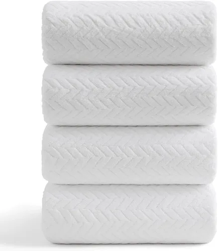 Miniatura 20 de Ferdilan - Juego de 4 toallas de baño grandes de 35 x 70 pulgadas, 600 GSM, ultra suaves y absorbentes, para silla de baño, color negro, toallas