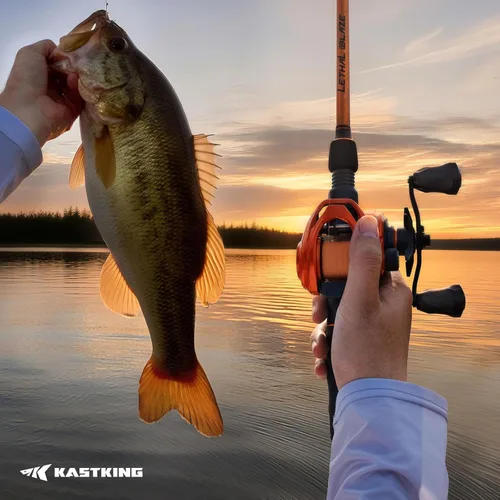 Miniatura 15 de KastKing Lethal Blaze - Combo de caña de pescar y carrete de doble punta, combo de spinning y baitcaster, diseño de patrón de llama, caña de grafito