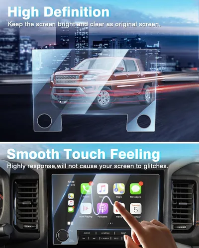 Miniatura 5 de Karltys Paquete de 2 protectores de pantalla para Nissan Frontier 2022-2024, accesorios de vidrio templado de 9 pulgadas, sin deslumbramiento ni