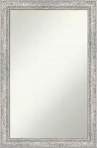 Miniatura 228 de Amanti Art Espejo de baño plateado para sobre fregadero, 23 x 23 pulgadas, espejo cuadrado plateado en ángulo, marco de madera moderno medio, se