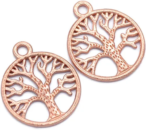 Miniatura 3 de ALIMITOPIA 50 dijes de árbol de la vida de aleación para manualidades, pulseras, collares, joyas, accesorios