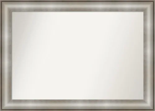 Miniatura 408 de Amanti Art Espejo de baño plateado para sobre fregadero, 28 x 47 pulgadas, espejo rectangular de plata imperial, marco de madera tradicional de gran