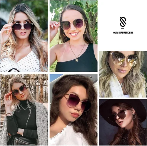 Miniatura 2 de SOJOS SJ1085 - Lentes de sol planos con espejo para mujer