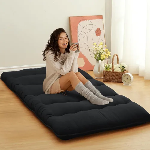 ROYGROW Colchón de futón japonés para niños, colchón de futón japonés tamaño individual, tapete para dormir, tapete de tatami, almohadilla de