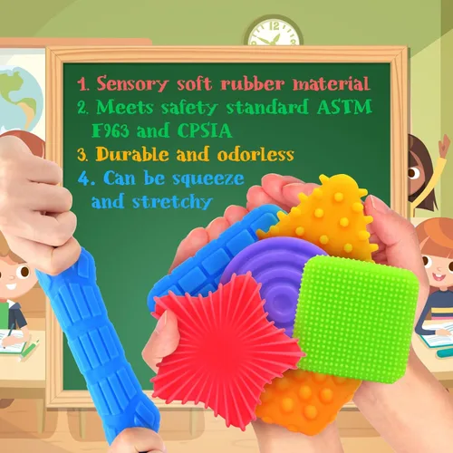Miniatura 4 de Juguetes Sensoriales Esponjosos para Niños Pequeños: Juguete Sensorial Súper Suave y Texturizado para Niños Autistas con Necesidades Especiales