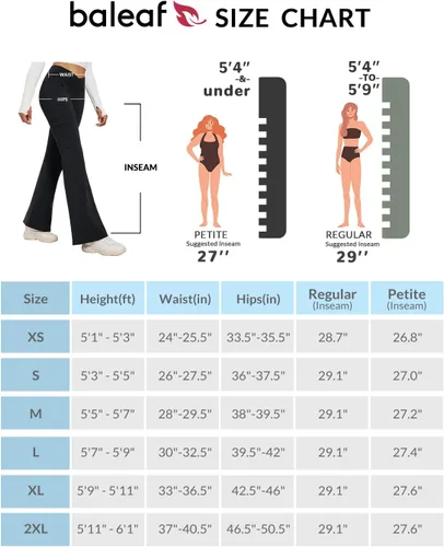 Miniatura 7 de BALEAF Pantalones con forro polar para mujer, para invierno, térmicos, resistentes al agua, cruzados, acampanados, cálidos, corte de bota