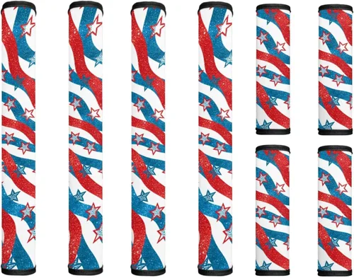 America250 Refrigerator Door Handle Covers Set of 8, Anti-Skid July 4th 2026Protector for Fridge Oven Keep Off Fingerprints Liquid Oil Stain Food