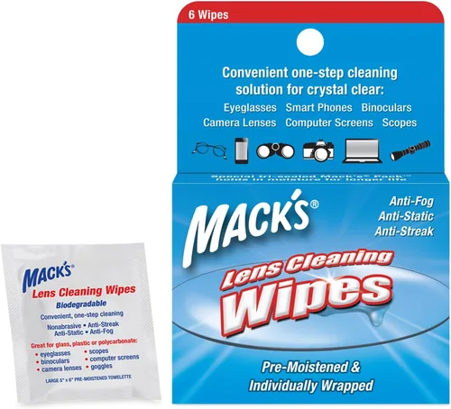 Mack's Toallitas de limpieza de lentes - 6 unidades