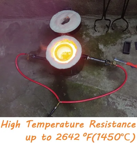 Miniatura 6 de LSMIITTH Horno de fundición de propano y crisoles - 35.3 lbs/35 libras, quemadores de doble forja, horno de fundición con herramientas de fundición