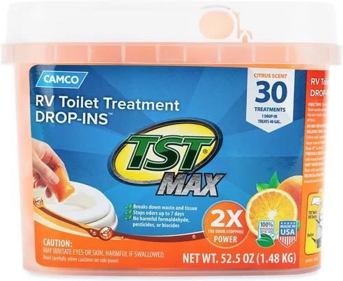Miniatura 5 de Camco Papel higiénico para baño RV (16 rollos) + tratamiento de inodoro Camco TST MAX para cámper o caravana (paquete de 30)