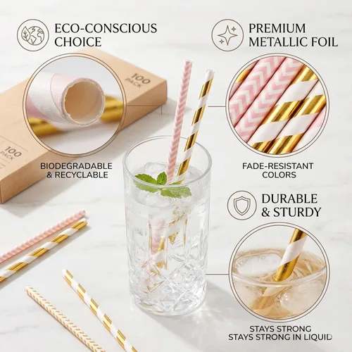 Miniatura 3 de Alink Pajitas de papel biodegradables