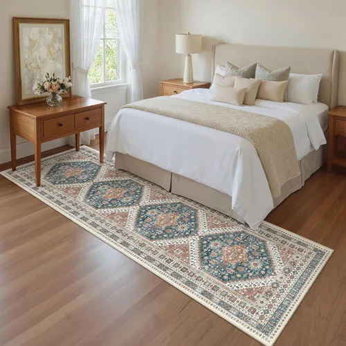 Miniatura 140 de Madane Tapete lavable de 2 x 10 pies para pasillo, cocina, recibidor, clásico, suave, antideslizante para interiores, casa de campo, baño, sala