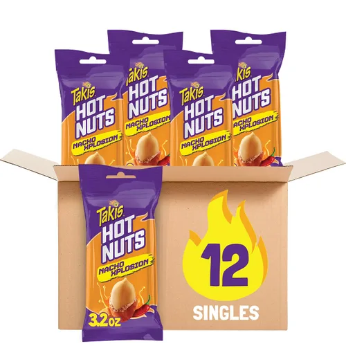 Miniatura 12 de Takis Fuego Hot Nuts - Caja de 12 unidades / 3.2 onzas, sabor a chile picante y lima, cacahuetes extremadamente picantes dobles