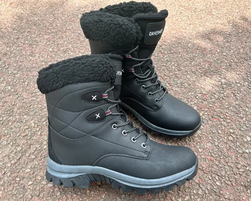 Miniatura 8 de DAVESHOES Botas de nieve impermeables unisex para mujeres y hombres, botas de nieve antideslizantes, botas de invierno para mujeres y hombres, botas