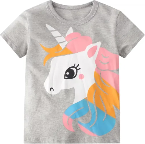 Miniatura 2 de ALI SEA Camisetas de verano para niñas, de algodón, manga corta, cuello redondo, 3 paquetes, 2-7 años