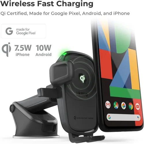 Miniatura 3 de iOttie Cargador de Coche Easy One Touch Inalámbrico 2 Qi Soporte de Tablero para iPhone, Samsung Galaxy, Huawei, LG, Smartphones