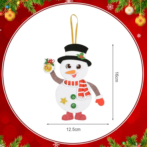 Miniatura 7 de Fennoral Paquete de 12 kits de manualidades de muñeco de nieve para niños, crea tus propios muñecos de nieve con espuma adhesiva, adornos