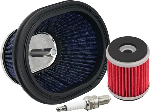 Filtro de aire de motocicleta y filtro de aceite y bujía de repuesto para Yamaha YFM250R Raptor 250 2008-2013 2XJ-14451-00-00 5D3-13440-00-00