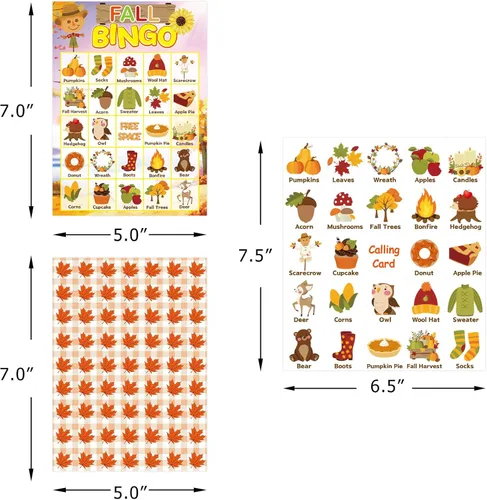 Miniatura 4 de Fancy Land Juego de bingo de otoño para niños 24 jugadores Happy Harvest Acción de Gracias Juego de suministro