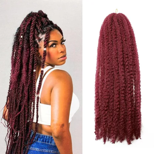 Miniatura 22 de Cabello trenzado Marley Twist de 18 pulgadas, extensiones sintéticas suaves, esponjosas y versátiles para estilos de aspecto natural, perfecto
