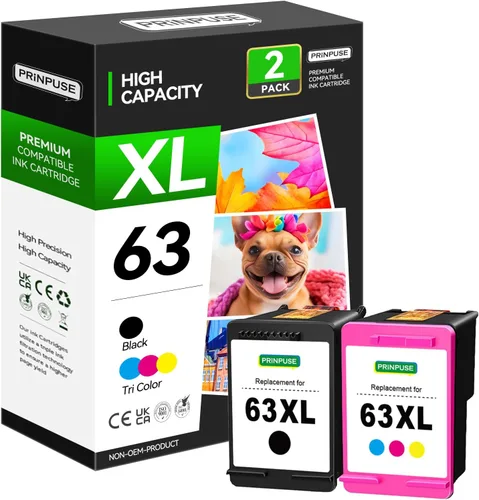 Miniatura 10 de 63XL - Cartucho de tinta negro remanufacturado para HP 63, compatible con impresora Officejet 3830 4650 4655 Envy 4520 3634 Deskjet 3630 1111