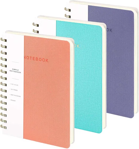 Miniatura 18 de Cuaderno de espiral – Cuaderno grande de tapa dura de 8.5 x 10.98 pulgadas con banda elástica y bolsillo, 180 páginas, diario plano de alambre