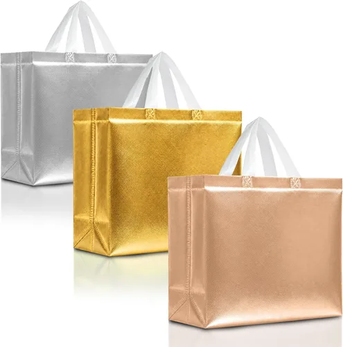 Miniatura 7 de Nush Nush Bolsas de regalo extragrandes de colores mixtos, juego de 12 bolsas de regalo extragrandes reutilizables de colores surtidos con asas
