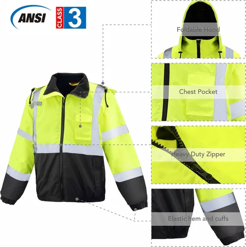 Miniatura 3 de caparazon Class4 - Chaqueta bomber resistente a la intemperie de alta visibilidad con forro acolchado integrado