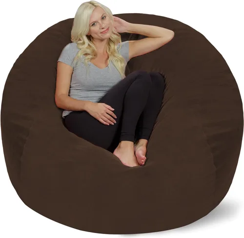 Miniatura 14 de Silla Chill Sack Bean Bag: muebles de espuma de memoria gigante y una tumbona grande. Gran sofá con gran cubierta de gamuza suave resistente al