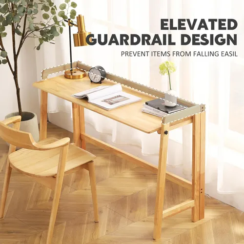 Miniatura 3 de Escritorio plegable de madera maciza, mesa moderna de mediados de siglo, escritorio plegable para computadora de escritura de 47 pulgadas