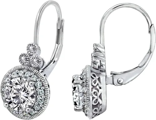 Tienda Collection Platinum or Gold Plated Infinite Elements Zirconia Vintage Drop Earrings
