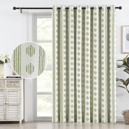 Miniatura 22 de Melodieux Cortinas bohemias 80% opacas de 63 pulgadas de largo para dormitorio, sala de estar, oscurecimiento de sala de estar, cortinas